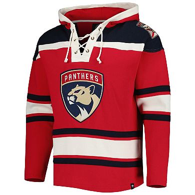 Men's '47 Red Florida Panthers Superior Lacer Pullover Hoodie