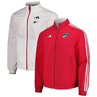 Men's Adidas Red White Fc Dallas 2023 On-field Anthem Full-zip 