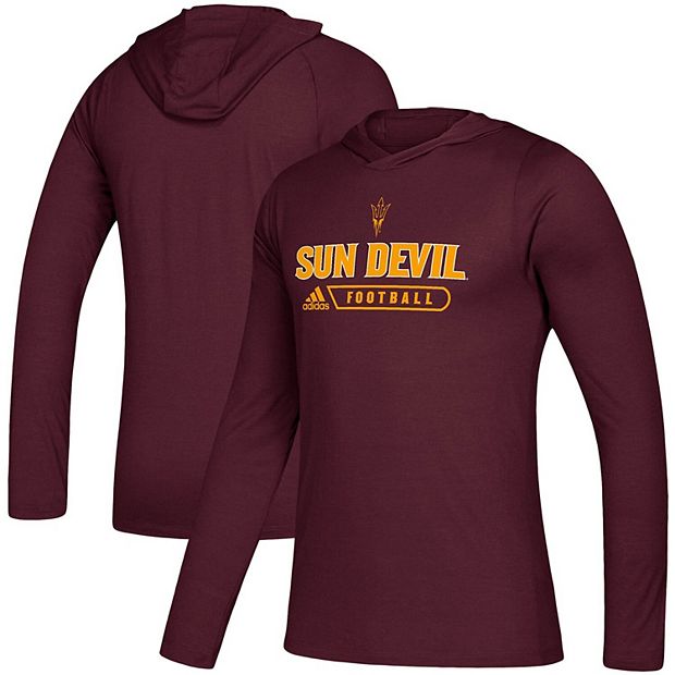 Men s adidas Maroon Arizona State Sun Devils Sideline Authentic AEROREADY Hoodie Long Sleeve T Shirt