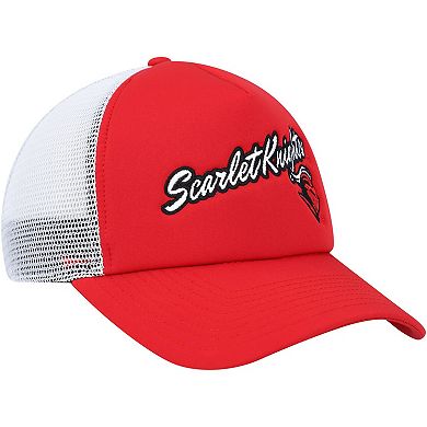 Men's adidas Scarlet Rutgers Scarlet Knights Script Trucker Snapback Hat