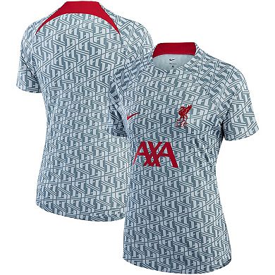 Women's Nike Gray Liverpool 2022/23 Pre-Match Raglan Performance Top