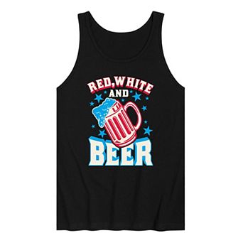Men's Red White and Beer Tank Top