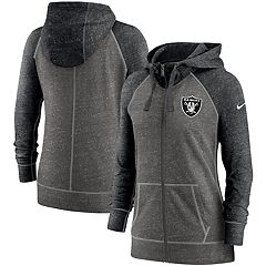 Women's Antigua Heather Gray Las Vegas Raiders Lightweight Jackpot Raglan  Half-Zip Pullover Hoodie