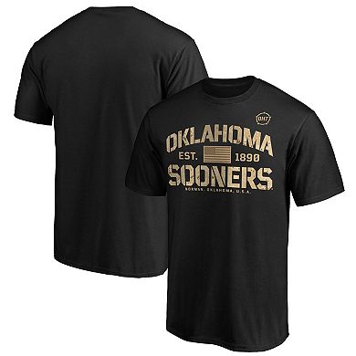 Men's Fanatics Branded Black Oklahoma Sooners OHT Military Appreciation Boot Camp T-Shirt