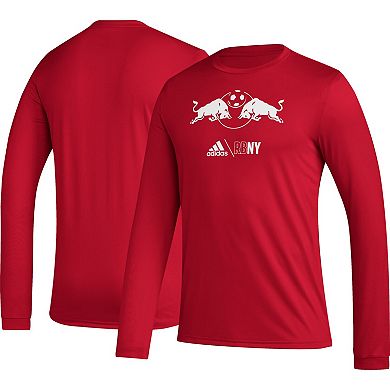 Men's adidas Red New York Red Bulls Icon Long Sleeve T-Shirt