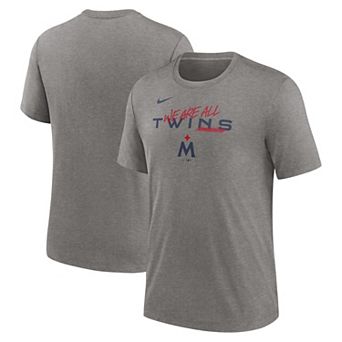 Men's Nike Heather Gray Minnesota Twins We Are All Tri-Blend T-Shirt