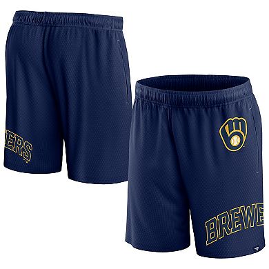 Men's Fanatics Branded  Navy Milwaukee Brewers Clincher Mesh Shorts