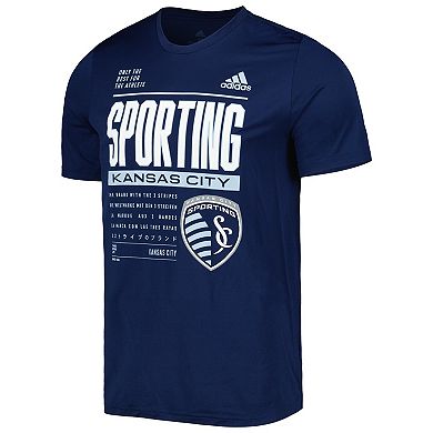 Men's adidas Navy Sporting Kansas City Club DNA Performance T-Shirt