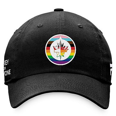 Men's Fanatics Branded Black Winnipeg Jets Team Logo Pride Adjustable Hat