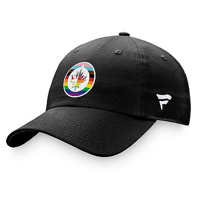 Men's Fanatics Branded Black Winnipeg Jets Team Logo Pride Adjustable Hat