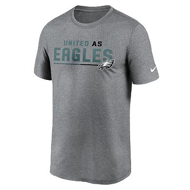 Men's Nike Heather Gray Philadelphia Eagles Legend Team Shoutout Performance T-Shirt