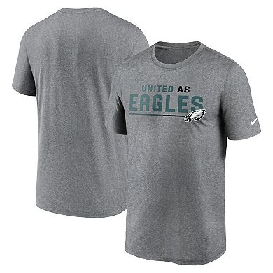 Men's Nike Heather Gray Philadelphia Eagles Legend Team Shoutout Performance T-Shirt