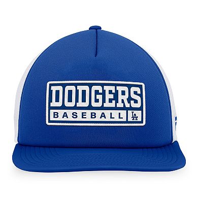 Men's Majestic Royal/White Los Angeles Dodgers Foam Trucker Snapback Hat