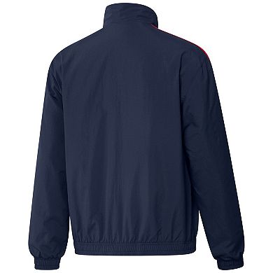 Men's adidas Navy/Red New England Revolution 2023 On-Field Anthem Full-Zip Reversible Team Jacket