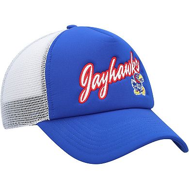 Men's adidas Royal Kansas Jayhawks Script Trucker Snapback Hat