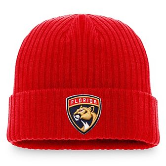 Men's Fanatics Branded Red Florida Panthers Core Primary Logo Cuffed Knit Hat