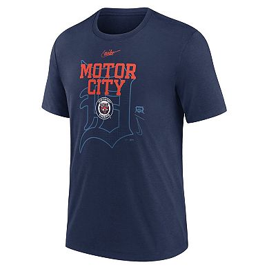 Men's Nike Navy Detroit Tigers Rewind Retro Tri-Blend T-Shirt