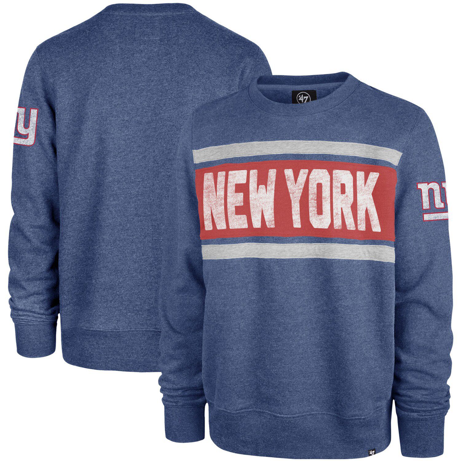 Men's Mitchell & Ness Heathered Gray New York Giants Big & Tall Allover  Print Pullover Sweatshirt