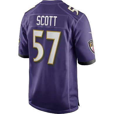 Men's Nike Bart Scott Purple Baltimore Ravens Game Retired Player Jersey