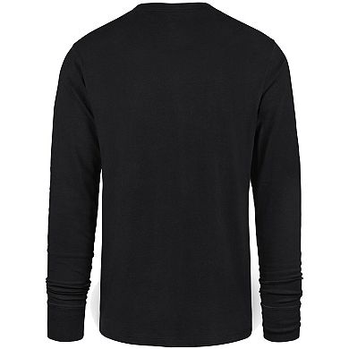 Men's '47 Black Baltimore Ravens Brand Wide Out Franklin Long Sleeve T-Shirt