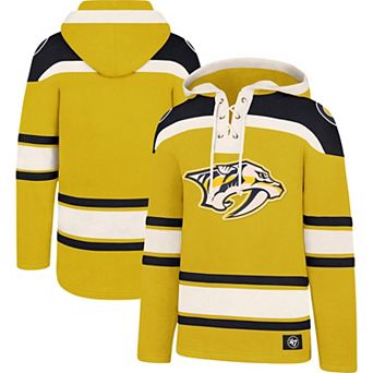 Men's '47 Gold/Navy Nashville Predators Superior Lacer Pullover Hoodie