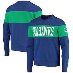 Nike Men's Royal and Kelly Green Seattle Seahawks Throwback Raglan Long Sleeve T-Shirt Blue
