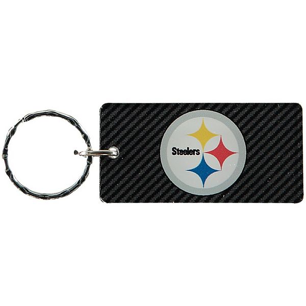 Pittsburgh Steelers Carbon Printed Acrylic Team Color Logo Keychain