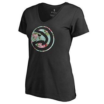 Women's Fanatics Branded Black Atlanta Hawks Lovely V-Neck T-Shirt