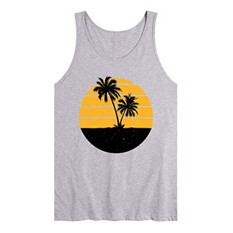 Men's Twin Palms Sunset Graphic Tank Top