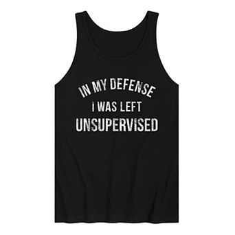 Men's In My Defense I Was Left Unsupervised Vintage Graphic Tank Top