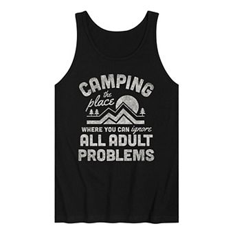 Men's Camping Ignore Adult Problems Graphic Tank Top