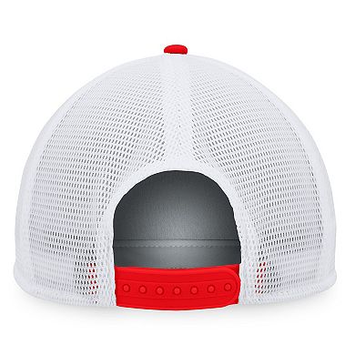 Men's Majestic Red/White Los Angeles Angels Foam Trucker Snapback Hat