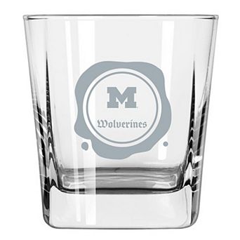 Michigan Wolverines 14oz. Frost Stamp Old Fashioned Glass