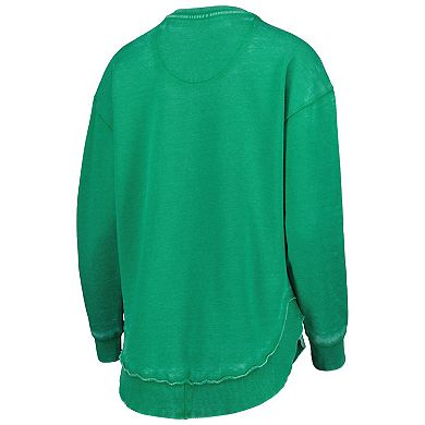 Women's Pressbox Green Notre Dame Fighting Irish Vintage Wash Pullover Sweatshirt