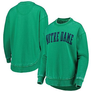 Women's Pressbox Green Notre Dame Fighting Irish Vintage Wash Pullover Sweatshirt