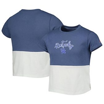 Girls Youth League Collegiate Wear Navy/White Kentucky Wildcats Colorblocked T-Shirt