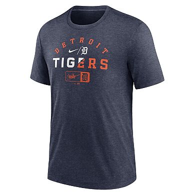 Men's Nike Heather Navy Detroit Tigers Rewind Review Slash Tri-Blend T-Shirt