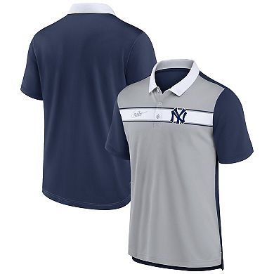 Men's Nike Gray/Navy New York Yankees Rewind Stripe Polo
