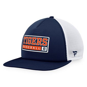 Men's Majestic Navy/White Detroit Tigers Foam Trucker Snapback Hat