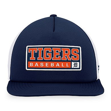 Men's Majestic Navy/White Detroit Tigers Foam Trucker Snapback Hat