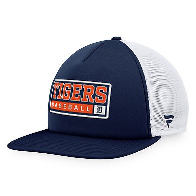 Men's Majestic Navy/White Detroit Tigers Foam Trucker Snapback Hat