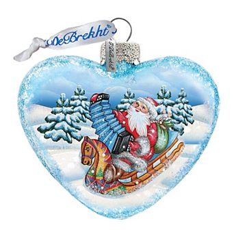 G.Debrekht Accordion Santa Glass Christmas Ornament by G. DeBrekht Christmas Decor - 753-007