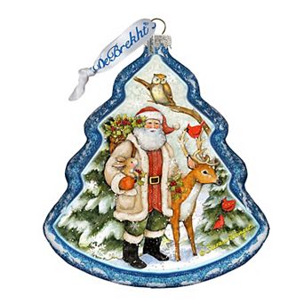 G.Debrekht Santa in the Forest Glass Ornament by Susan Winget Christmas Decor - 762-209-SW