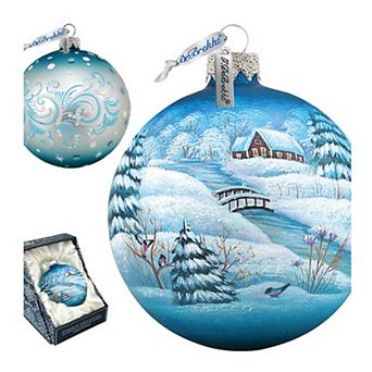 G.Debrekht Winter Village Ball Glass Christmas Ornament by G. DeBrekht Decor Christmas Decor - 73111