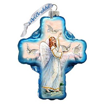 G.Debrekht Guardian Angel Cross Glass Ornament Holiday by Debrekht 758-019
