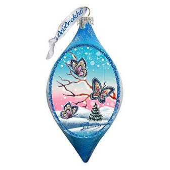 G.Debrekht Butterfly Drop Glass Ornament by G. DeBrekht DecorWildlife Holiday Decor - 74172