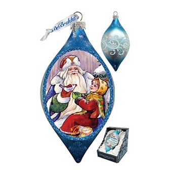 G.Debrekht Santa Gift Giver Drop Glass Christmas Ornament by G. DeBrekht Christmas Decor - 757-003