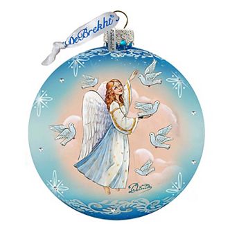 G.Debrekht Angel Doves Ball Glass Ornament by G. DeBrekht DecorNativity Holiday Decor - 73561