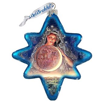G.Debrekht Moon Goddess Glass Ornament by Josephine Wall Decor Christmas Decor - 755-406-JW