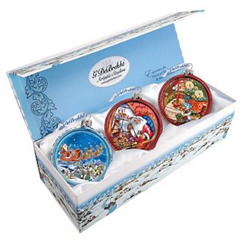 G.Debrekht Santa Glass Christmas Ornament Set of 3 by G. DeBrekht Christmas Decor - 73310-B3